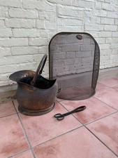 Vintage Coal Scuttle with Fire