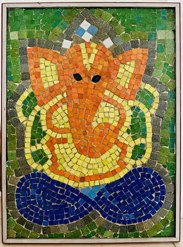 Mosaic ganesha framed - framed, tile