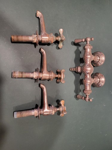 Vintage faucets lot - faucets, pedestal