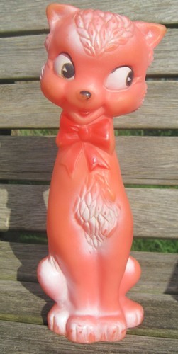 Vintage squeaky toy cat - vintage,