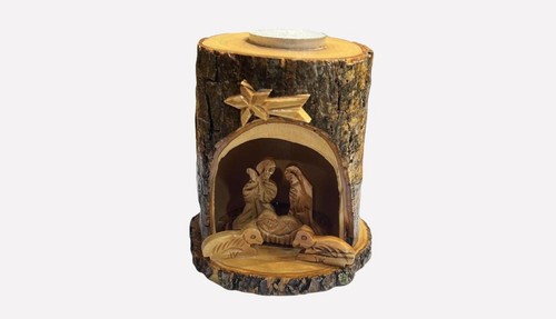 Holy land olive wood nativity - land,