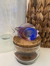 Vintage Avondale/Pembrokeshire Art Glass Fish Paperweight handmade blue blown 