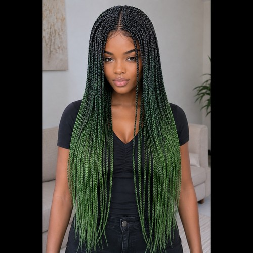 Braided wig green ombre box - green,
