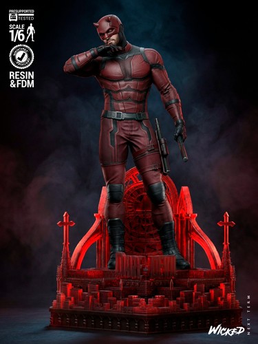 Daredevil painted statue - daredevil,