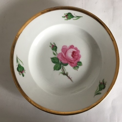 Meissen gilded rose plate - meissen,