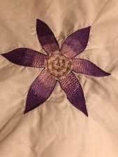 Oxford Pillowcase Embroidered Purple Flowers