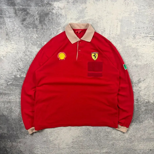 Vintage ferrari polo shirt - polo, xl