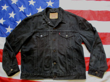LEVI LEVIS Black denim AMERICAN TRUCKER 'S JACKET COAT XL real vintage fashion