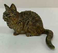 Antique Cold Painted Austrian Tabby Bronze Cat seated signed Geschutzt  Bergman