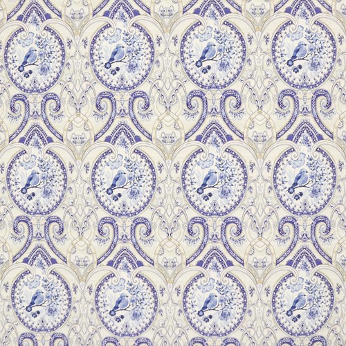 Victorian songbird blue fabric - victorian,