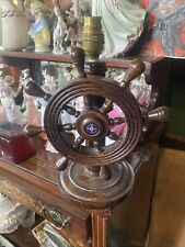 Rare Oak Lamp In The Shape Of The Ships Wheel Rms Edinburgh Castle Lamp