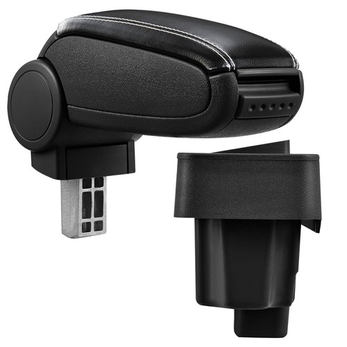 Armrest leather cover black - black, /