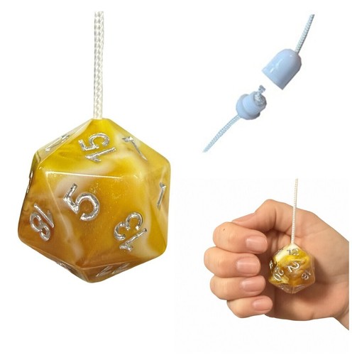 Yellow d20 poly - poly, dice