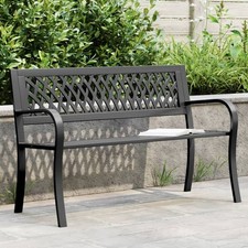 Garden Bench Black 120 Cm