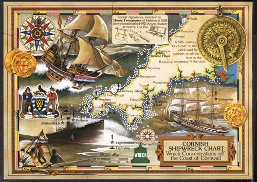 Modern postcard pictorial map - modern, postcard: