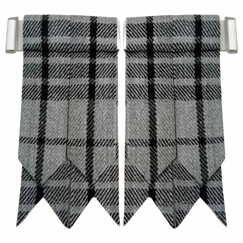 Grey watch tartan kilt - grey, flashes