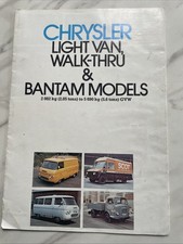 Chrysler Light Van Walk Thru And Bantam Model Brochure