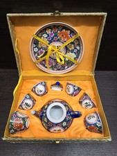 6x person oriental asian tea set teacups teapot boxed