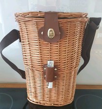 Lined Wicker wine carrier with