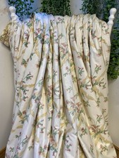 Jane Churchill Cotton Sateen Pinch Pleats Interlined Curtains 45”Wx50”D Floral
