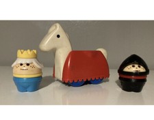 Vintage Rare LITTLE TIKES Chunky Castle Figure KING KNIGHT HORSE ToddleTots.￼