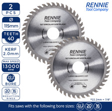 2 X 115mm x 40T TCT Circular