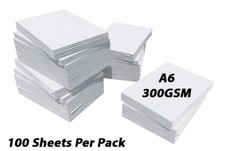 A6 300GSM PLAIN WHITE CARD