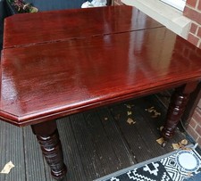 A  Victorian Mahogany Dining Table D End square with wheels