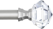 Curtain Pole 80 to 148 cm 19mm Acrylic Diamond Extendable Metal Nickel Box Dmg