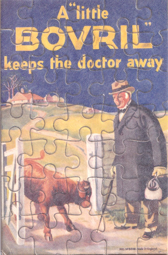 Bovril jigsaw pieces with - bovril,