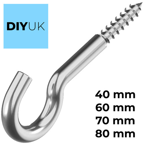 Heavy duty screw cup hooks - screw-in,
