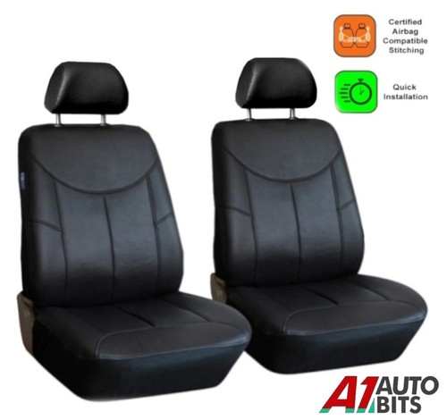 Front black seat covers - black,