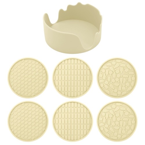 Silicone coasters round - 6x,