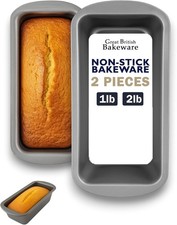 1&2LB Loaf Tins Set Non Stick Bread Cake Baking Pans Heavy Duty Moulds Bakeware