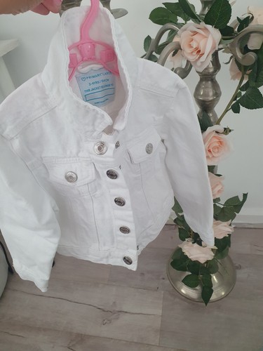 Girls white denim - girls, jacket