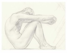 Leyendecker style male nude drawing gay academic art deco gloeden flandrin sea