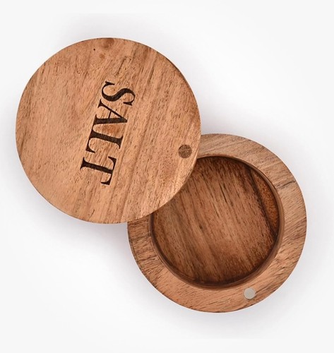 Acacia wood round salt - round, and