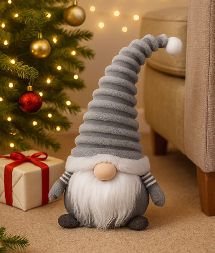 38cm grey christmas gonk plush - 38cm,