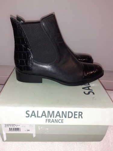 Salamander leather black - , ankle