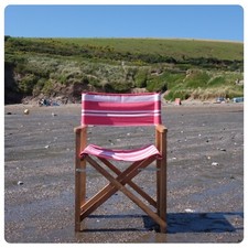 Wooden Director's Chair Folding Chair For Beach Picnic Garden Patio - Coral