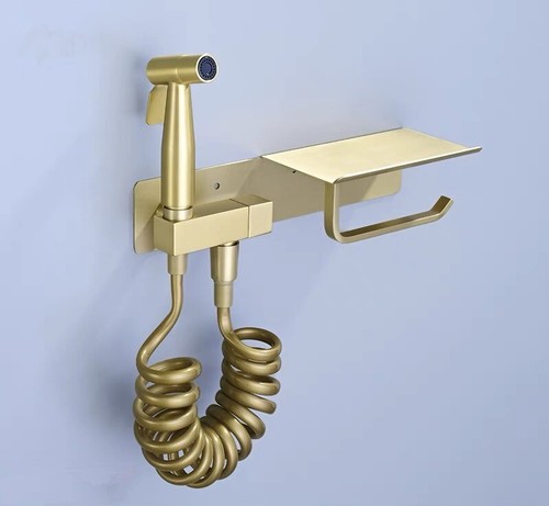 Brushed gold toilet bidet - brushed,