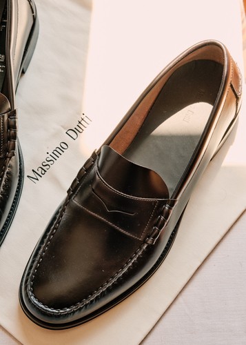Massimo dutti leather loafers - leather,