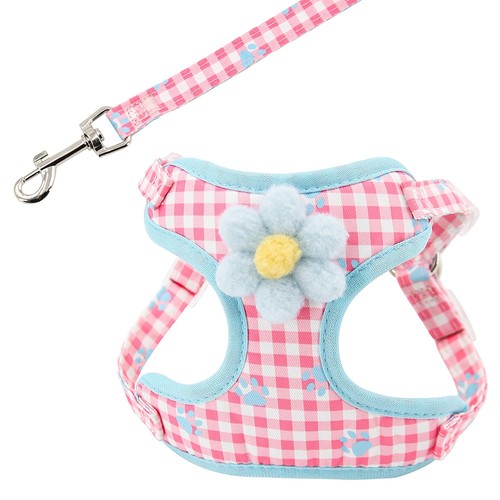 Soft mesh dog harness leash - mesh,