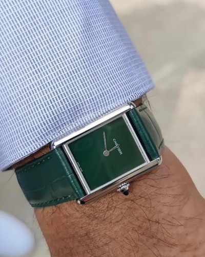 Cartier tank green men watch - cartier,