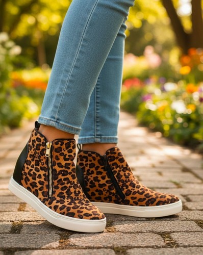 Leopard print wedge - print, sneakers