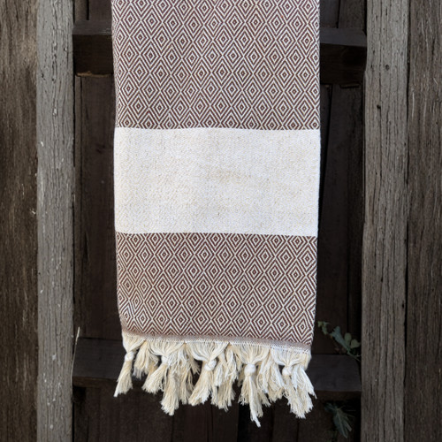 Turkish peshtemal towel brown - turkish,