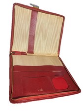 Vintage Red Real Leather Large Personal Organiser Made In The England Vtd