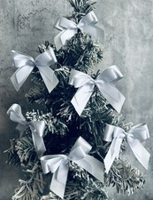 Silver white  Christmas Tree Bows X20 Christmas Decorations
