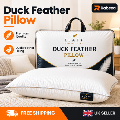 Duck feather pillows pair - feather,