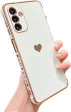 Vepbk Case for Samsung Galaxy A14 5G/4G Silicone Love Heart Soft TPU Cover White